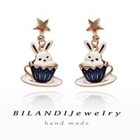 1 Pair Cute Lady Sweet Rabbit Stoving Varnish Plating Alloy Drop Earrings main image 6