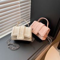 Women's Medium Pu Leather Solid Color Vintage Style Classic Style Magnetic Buckle Crossbody Bag main image 1