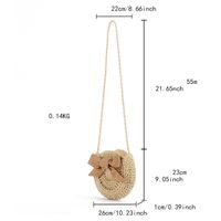 Women's Small Polyester Cotton Straw Bow Knot Vacation Streetwear Zipper Straw Bag main image 2