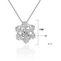 1 Piece Diameter 20mm Copper Zircon Snowflake Polished Pendant main image 2