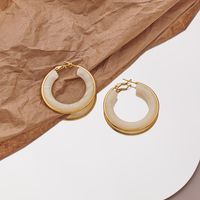 1 Pair Retro Exaggerated Circle Round Plating 304 Stainless Steel Arylic Resin 18K Gold Plated Hoop Earrings main image 7