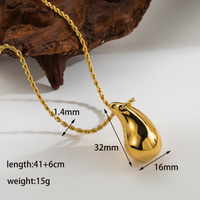 Edelstahl 304 18 Karat Vergoldet IG-Stil Vintage-Stil Emaille Wassertropfen Ohrringe Halskette main image 3