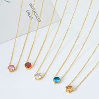 Simple Style Geometric Rhinestone Titanium Steel Plating Zircon Women's Pendant Necklace main image 1