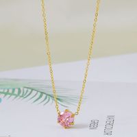 Simple Style Geometric Rhinestone Titanium Steel Plating Zircon Women's Pendant Necklace sku image 3