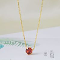 Simple Style Geometric Rhinestone Titanium Steel Plating Zircon Women's Pendant Necklace sku image 5