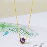 Simple Style Geometric Rhinestone Titanium Steel Plating Zircon Women's Pendant Necklace sku image 11