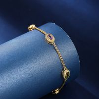 Copper 18K Gold Plated Elegant Shiny Plating Inlay Solid Color Zircon Bracelets main image 3