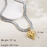 Wholesale Elegant Vintage Style Simple Style Round Water Droplets Heart Shape Copper Plating Three-dimensional Inlay 18K Gold Plated Zircon Pendant Necklace sku image 1