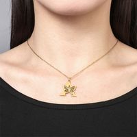 201 Stainless Steel 18K Gold Plated Hip-Hop Plating Letter Butterfly Pendant Necklace main image 4