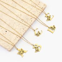 201 Stainless Steel 18K Gold Plated Hip-Hop Plating Letter Butterfly Pendant Necklace main image 1