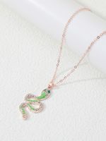 Cute Classic Style Tortoise Animal Butterfly Copper Alloy Three-dimensional Inlay Rhinestones Women's Pendant Necklace sku image 10