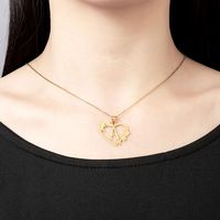 201 Stainless Steel 18K Gold Plated Simple Style Classic Style Plating Letter Heart Shape Pendant Necklace main image 3