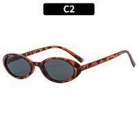 Hip-Hop Color Block Ac Oval Frame Full Frame Women's Sunglasses sku image 2