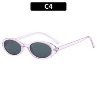 Hip-Hop Color Block Ac Oval Frame Full Frame Women's Sunglasses sku image 4