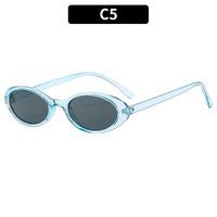 Hip-Hop Color Block Ac Oval Frame Full Frame Women's Sunglasses sku image 5
