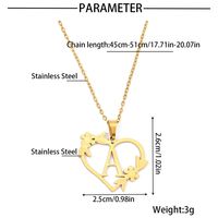 201 Stainless Steel 18K Gold Plated Simple Style Classic Style Plating Letter Heart Shape Pendant Necklace main image 2