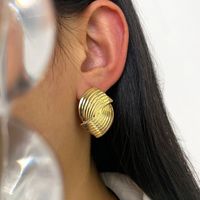 1 Pair Retro Simple Style Geometric Plating Copper 18K Gold Plated Ear Studs sku image 2