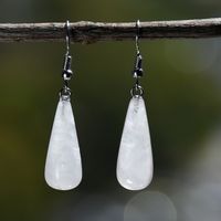 1 Pair Retro Water Droplets Plating Alloy Natural Stone Silver Plated Drop Earrings sku image 4