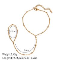 IG Style Simple Style Classic Style Geometric Star 304 Stainless Steel Polishing Plating Inlay Zircon 18K Gold Plated Women's Anklet sku image 1