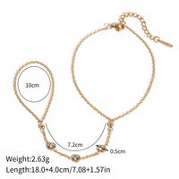 IG Style Simple Style Classic Style Geometric Star 304 Stainless Steel Polishing Plating Inlay Zircon 18K Gold Plated Women's Anklet sku image 5
