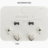 1 Set Elegant Simple Style Star Heart Shape Alloy Zircon Drop Earrings main image 2