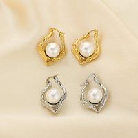 1 Pair Simple Style Geometric Plating 304 Stainless Steel 贝壳珠 18K Gold Plated Ear Studs main image 11
