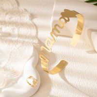 Simple Style Classic Style Letter Heart Shape 14K Gold Plated Alloy Wholesale Rings Jewelry Set main image 5