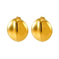 1 Piece Simple Style Classic Style Round Heart Shape Plating 304 Stainless Steel 18K Gold Plated Ear Studs main image 5