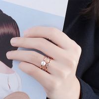Copper Simple Style Classic Style Commute Inlay Geometric Artificial Pearls Zircon Open Rings main image 1