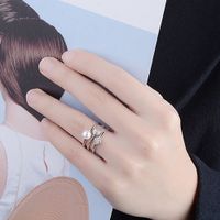 Copper Simple Style Classic Style Commute Inlay Geometric Artificial Pearls Zircon Open Rings main image 2