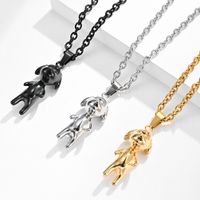 304 Stainless Steel 18K Gold Plated Hip-Hop Retro Plating Dog Pendant Necklace main image 1