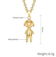 304 Stainless Steel 18K Gold Plated Hip-Hop Retro Plating Dog Pendant Necklace main image 5