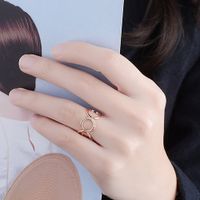 Copper Basic Modern Style Classic Style Inlay Geometric Zircon Open Rings main image 1