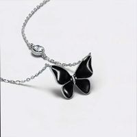 Wholesale Formal Simple Style Butterfly Copper Plating White Gold Plated Pendant Necklace main image 4