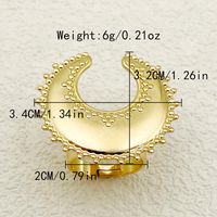 304 Stainless Steel 14K Gold Plated Hip-Hop Streetwear Plating Inlay Moon Flower Natural Stone Zircon Rings sku image 1
