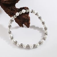 Basic Commute Solid Color 304 Stainless Steel Artificial Pearl 18K Gold Plated Artificial Pearls Bracelets In Bulk sku image 2