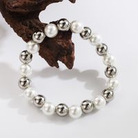 Basic Commute Solid Color 304 Stainless Steel Artificial Pearl 18K Gold Plated Artificial Pearls Bracelets In Bulk sku image 8