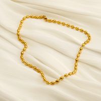 304 Stainless Steel 18K Gold Plated Simple Style Classic Style Plating Solid Color Necklace main image 1