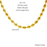 304 Stainless Steel 18K Gold Plated Simple Style Classic Style Plating Solid Color Necklace sku image 1