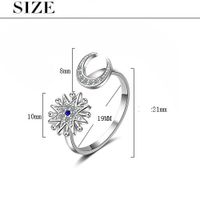 Copper White Gold Plated Simple Style Classic Style Commute Inlay Star Moon Zircon Open Rings main image 2