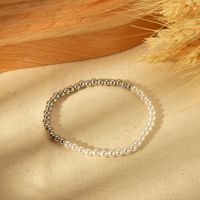IG Style Basic Commute Solid Color 304 Stainless Steel Artificial Pearl 18K Gold Plated Artificial Pearls Bracelets In Bulk sku image 1