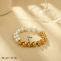 IG Style Basic Commute Solid Color 304 Stainless Steel Artificial Pearl 18K Gold Plated Artificial Pearls Bracelets In Bulk sku image 12