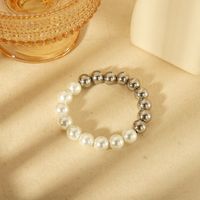 IG Style Basic Commute Solid Color 304 Stainless Steel Artificial Pearl 18K Gold Plated Artificial Pearls Bracelets In Bulk sku image 11
