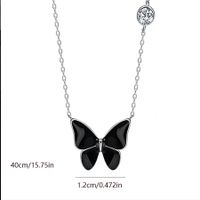 Wholesale Formal Simple Style Butterfly Copper Plating White Gold Plated Pendant Necklace main image 2