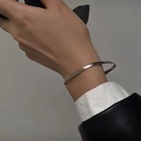 Simple Style Solid Color Stainless Steel No Inlaid Bracelets sku image 3