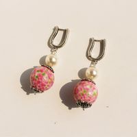 Freshwater Pearl Brass Elegant Simple Style Beaded Geometric Earrings Necklace sku image 2