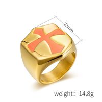 Hip-Hop Retro Color Block 304 Stainless Steel Plating 18K Gold Plated Men's Rings main image 2