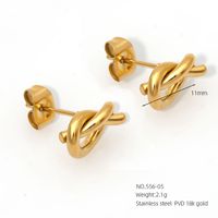 1 Pair Simple Style Classic Style Solid Color Plating Inlay 304 Stainless Steel Artificial Pearls Natural Stone 18K Gold Plated Ear Studs sku image 2