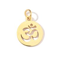 20 PCS/Package 201 Stainless Steel 18K Gold Plated Solid Color Polished Pendant main image 3