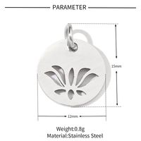 20 PCS/Package 201 Stainless Steel 18K Gold Plated Solid Color Polished Pendant main image 4